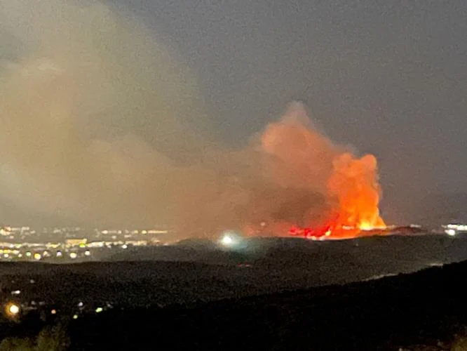 brush fire near Hug High School